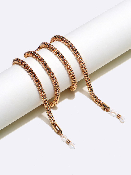 Металлическая толстая цепочка для очков прямоугольной формы GL898 gold