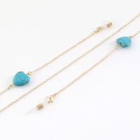 Металлическая нескользящая цепочка, с бирюзовым сердцем, для очков и масок GL1004