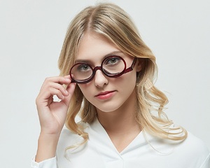 Plastic flip lens makeup eyeglasses 1910