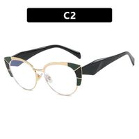 Очки металлические полуободковые женские с защитой от синего света 8073-PN