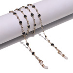 Модная золотая цепочка для очков со стразами из черного стекла GL1408