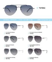 Titanium rimless frame polarized sunglasses TS7002