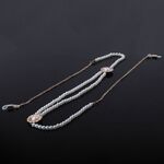 Gold-colored metal non-slip chain, with pearl, for glasses and masks GL146