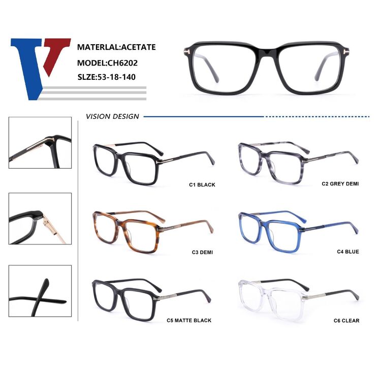 Оправа пластиковая из ацетата + металл с флексом CH6202-DA