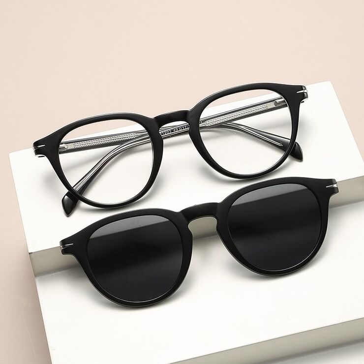 TR90 plastic frame with spring hinges + 5 polarized sun protection magnet clip-on set El Dorado EL1203