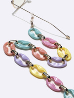 Set of two stainless steel glasses chain with colorful crystals GB143