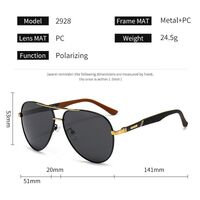 Polarized metal sunglasses with UV400 protection 2928-GT
