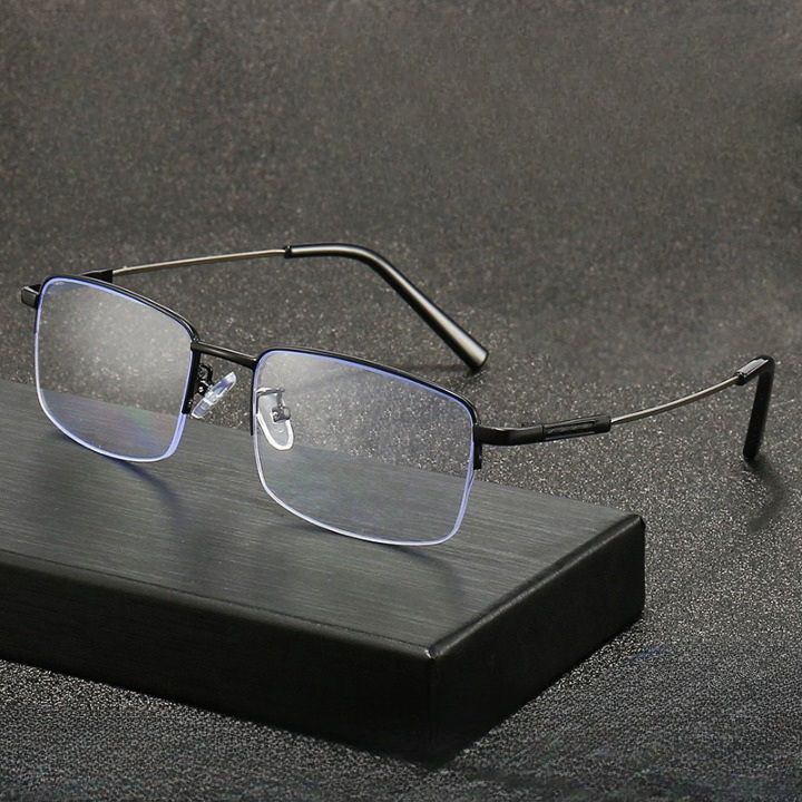 Nylor titanium metal reading glasses with Blue Ray Cut protection for men KY88110, diopters: from 0.00 to +4.00