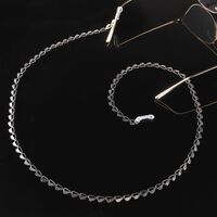 Steel-colored metal non-slip chain, with heart, for glasses and masks GS011