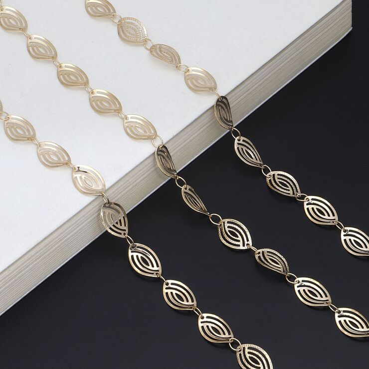 Gold-colored metal non-slip chain, for glasses and masks GL514