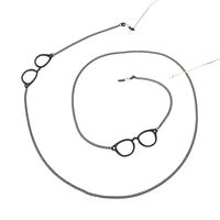 Black-colored metal non-slip chain, with pendant  glasses, for glasses and masks GL827