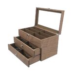 Планшет настольный для демонстрации оправ и очков на 18 мест, с крышкой и двумя выдвижными ящиками, из материала МДФ