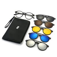TR90/PC plastic frame + 5 polarized sun protection magnet clip-on set + leather bag El Dorado EL2356A