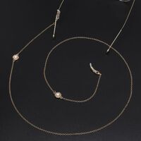 Gold-colored metal non-slip chain, with pearls, for glasses and masks GL527