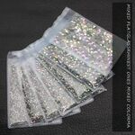 Набор страз с плоским дном для ремонта и украшения оправ и очков PD0036, цвет: белый и AB, 1.3-6.5 мм (цена за упаковку, мин. заказ- 3)