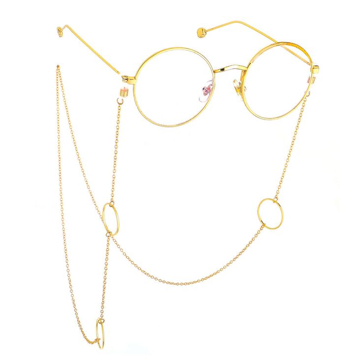 Metal non-slip chain, with geometric round, for glasses and masks GL518