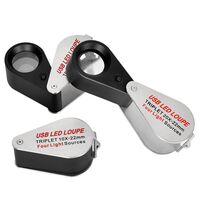 Лупа складная с универсальной подсветкой 7806-1-XX, диаметр: 22 мм, увеличение: 10X, 20X, 30X