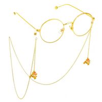 Gold-colored metal non-slip chain, with carriage pendant, for glasses and masks GL728