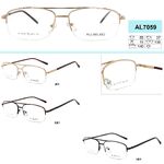 Дешёвая металлическая оправа для очков полуободковая Allmilmo AL7059
