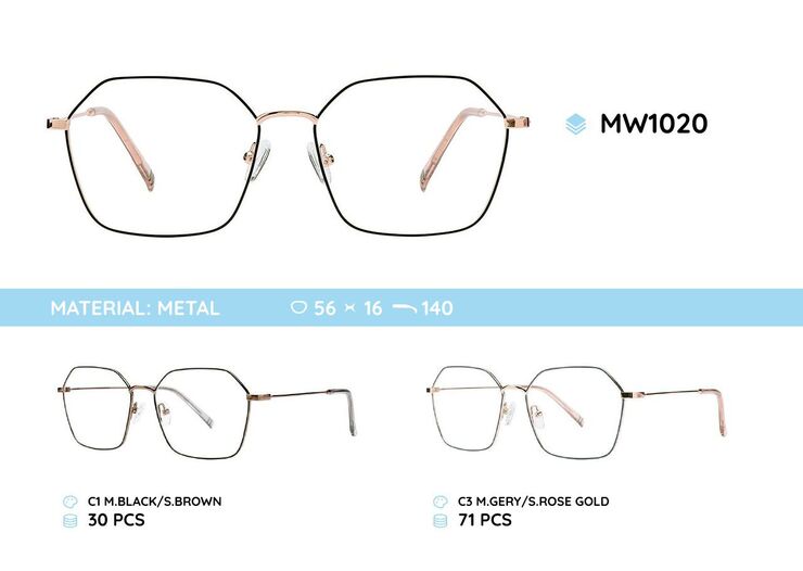 Metal women's frames for glasses MW1020
