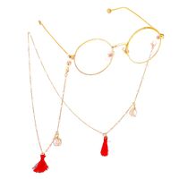 Metal non-slip chain, with tassel and pearl, for glasses and masks GL652