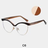 Combined frame (metal + TR90) or glasses with blue light protection, with spring hinges FA87283