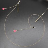 Металлическая нескользящая цепочка, с красным смайликом, для очков и масок GL398