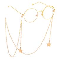 Metal non-slip chain, with pendant star, for glasses and masks GL483