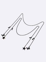 Metal non-slip chain black, with 2-piece set black star and butterfly, for glasses and masks GM003