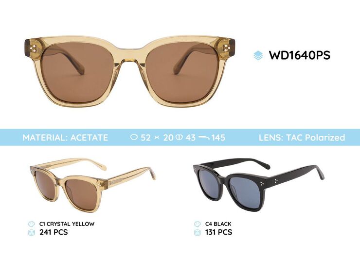 Plastic acetate frame polarized sunglasses WD1640PS