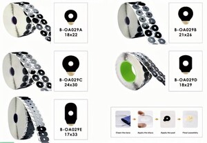 Липкий сегмент (липучки, слиперы, липеды,блокирующие клейкие прокладки) для линз, чёрный цвет B-OA029 для скользских линз