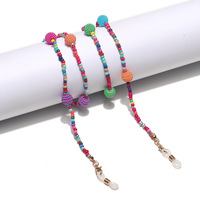 Fashion mixed color rice bead glasses chain with  large beads GL1319