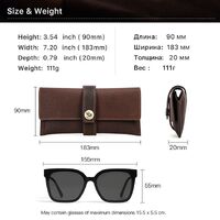 Sunglasses and eyeglasses genuine leather case CF4009