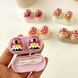 Mini soft contact lens kit retractable W-CT11玫红熊