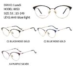 Очки защитные металлические с защитой от синего света Landi LD8053