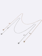 Set of two glasses chain colorful beads and silver GM114