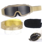 Safety shockproof tactical anti-fog goggles, set with 3 lens, 战术-ESCS海绵-套装-DX
