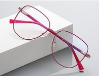 Fashionable female flat light mirror frame metal blue blocker for glasses MORE 3069