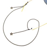 Black-colored metal non-slip chain, with pendant star, for glasses and masks GL365