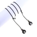 Black-colored metal non-slip chain, with pendant light bulb, for glasses and masks GL831