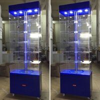 Стойка-витрина акриловая напольная вращающаяся для очков, оправ, футляров и аксессуаров 18006F-1, размер 176 * 58 см