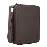 Сумка-барсетка-чехол из натуральной кожи для очков и девайсов с ремешком и молнией CF1202