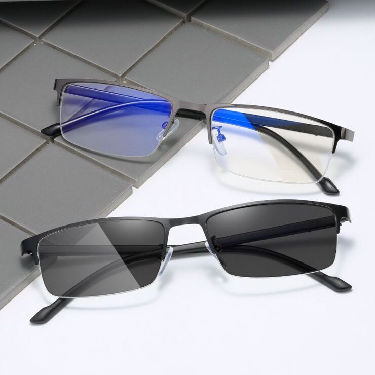 Metal photosensitive eyeglasses Blue ray cut KY2093变色镜