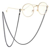 Black-colored metal non-slip chain, for glasses and masks GL010