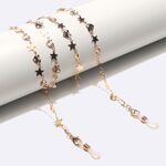 Металлическая нескользящая цепочка золотого цвета, с сердцем и звездой, для очков и масок GL1608