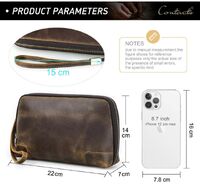 Сумка-барсетка для очков и девайсов из натуральной кожи с ремешком MC1034