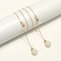 Металлическая нескользящая цепочка золотого цвета, с жемчужным шаром, для очков и масок GL1845