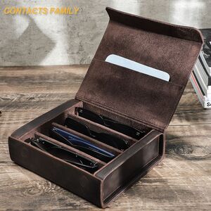 Футляр для очков и солнцезащитных очков из натуральной кожи на 4 отсека CF4007