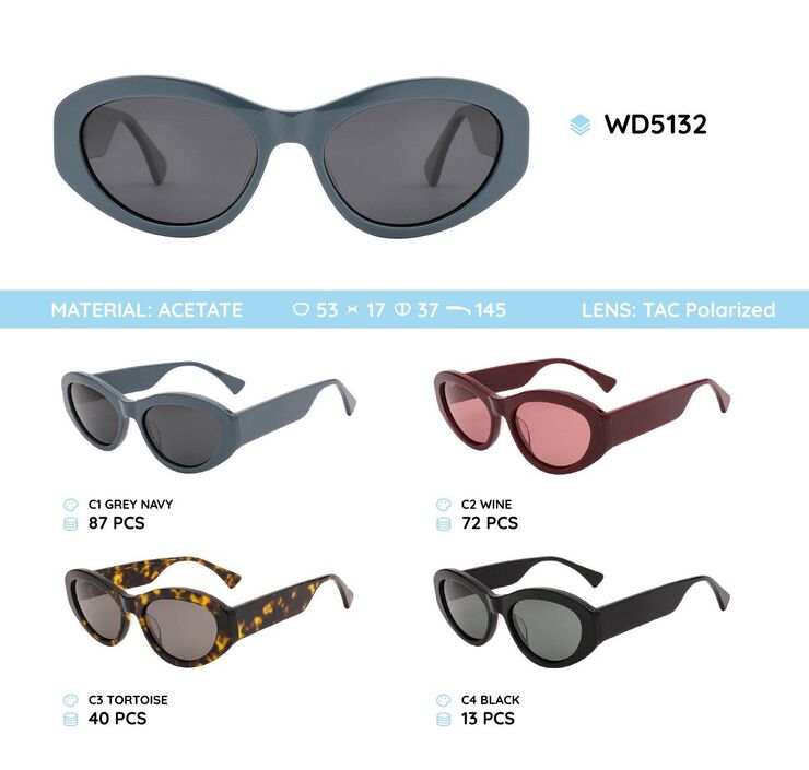Plastic acetate frame polarized sunglasses WD5132