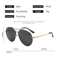 Поляризационные солнцезащитные металлические очки с защитой UV400 2869-GT